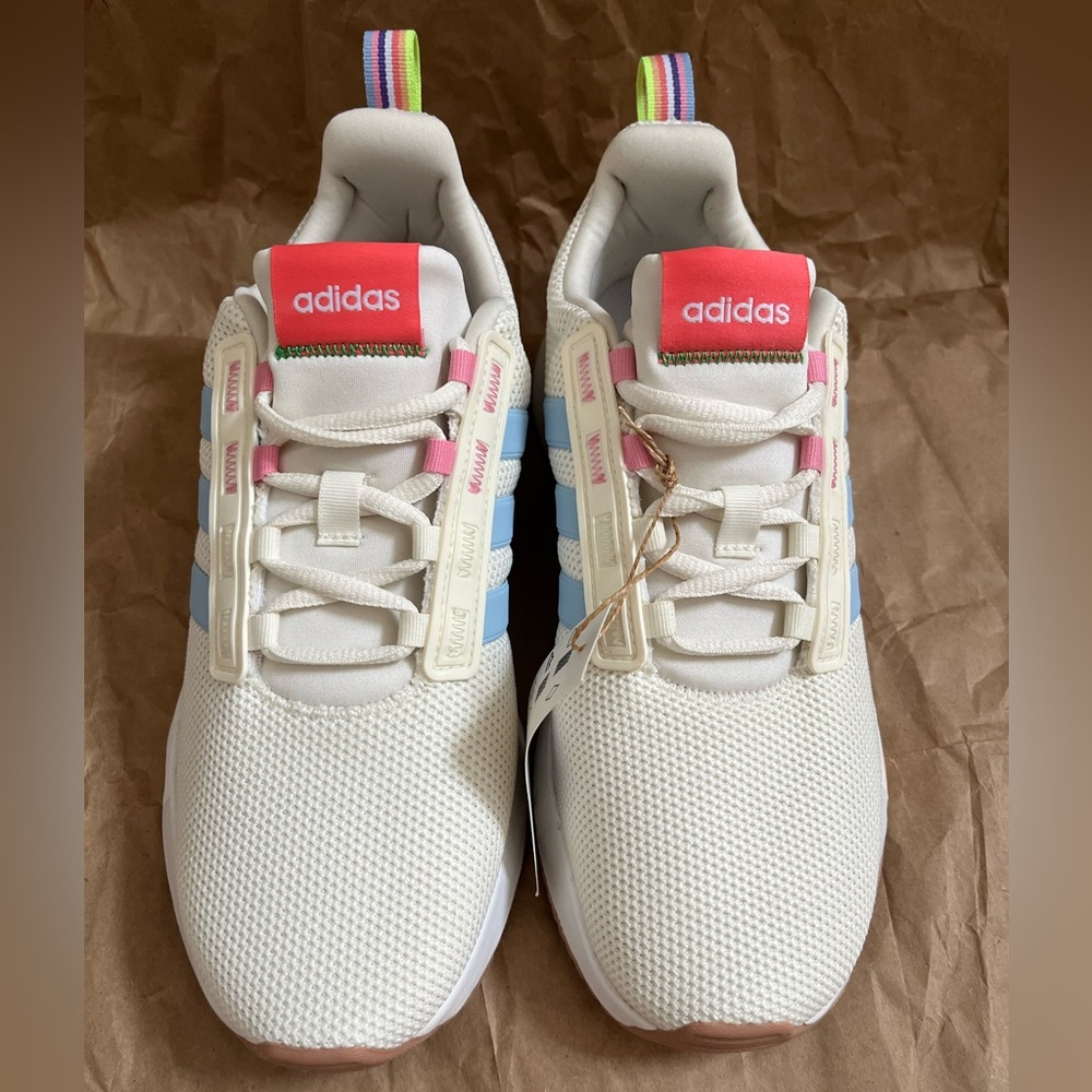 Adidas Womens Racer TR21 Off-White/Multicolor Size 7 Running Shoes